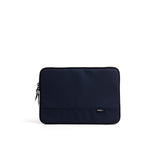 Mueslii A4 document- tech holder,  made of PU coated waterproof nylon, color midnight blue, front view.