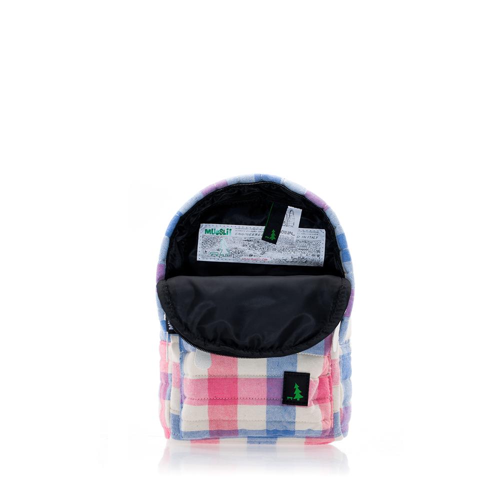 Mueslii original puffer Mini pack made of high density nylon and Ykk zips, limited edition, printed motif.