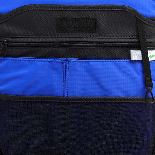 Mueslii small backpack, made of PU coated waterproof nylon, with a laptop compartment, color black, inside view.