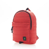 Mueslii original puffer daily backpack made of high density nylon and Ykk zips, color red, unisex model.