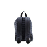 Mueslii original puffer Mini pack made of high density nylon and Ykk zips, color navy denim, back view.