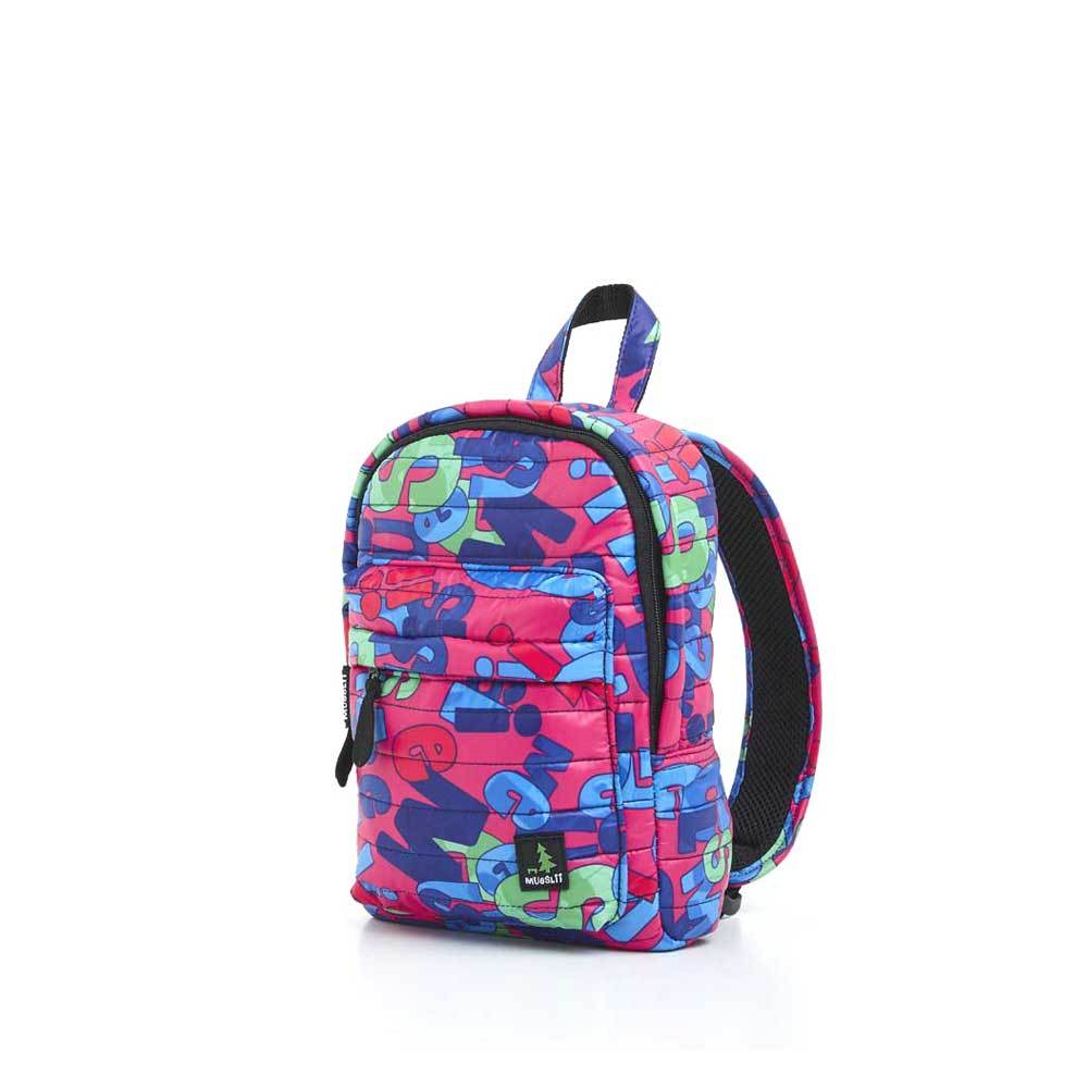 Mueslii original puffer Mini pack made of high density nylon and Ykk zips, limited edition, printed motif.