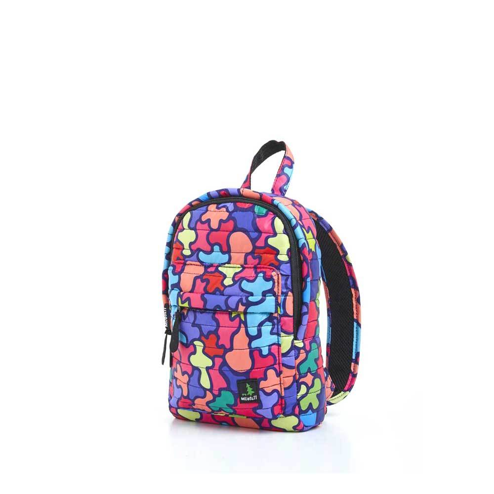 Mueslii original puffer Mini pack made of high density nylon and Ykk zips, limited edition, printed motif.